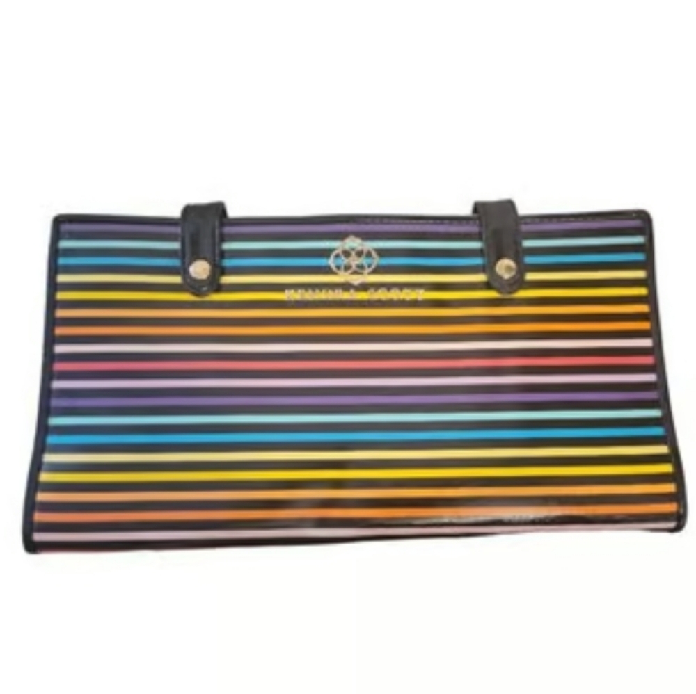 ISO>>KENDRA SCOTT Rainbow Striped‎ Jet Set Small/Large and Travel Pouches